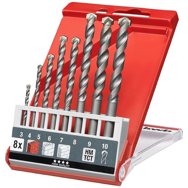 kwb 39800 Sten-spiralborr set 8 delar 3 mm, 10 mm 8 st
