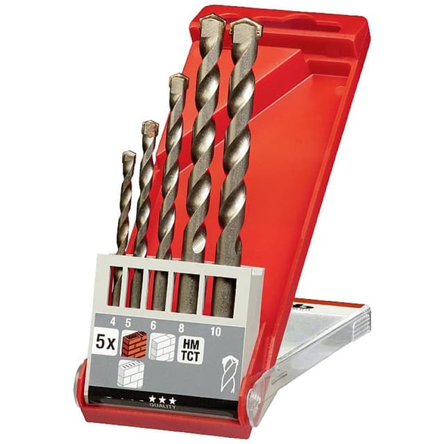kwb 38500 Sten-spiralborr set 5 delar 4 mm, 5 mm, 6 mm,