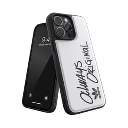 Adidas iPhone 14 Pro Max Deksel Inlay Embroidery Case Hvit Svart
