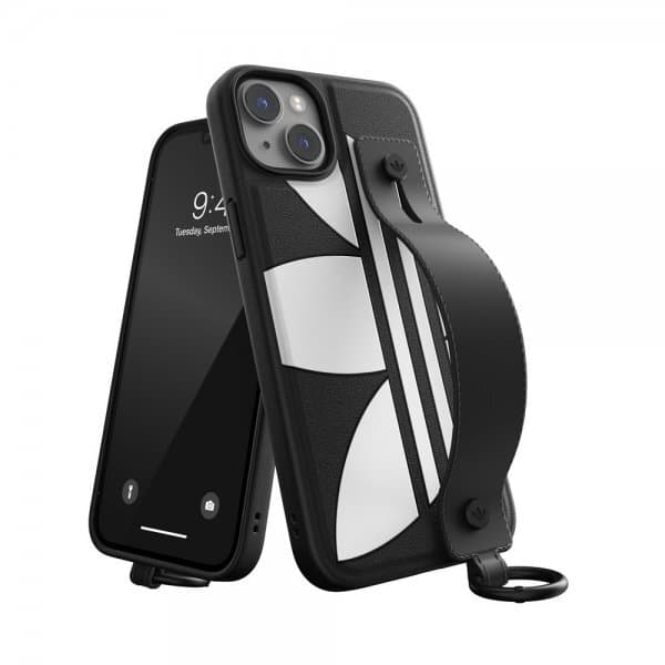 Adidas iPhone 14 Plus Deksel Handstrap Case Svart Hvit