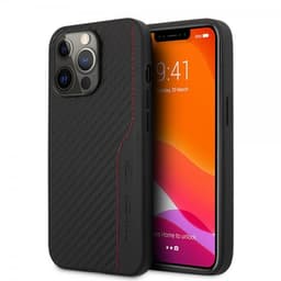 AMG iPhone 14 Pro Cover Carbon Effect Stamped Logo Sort