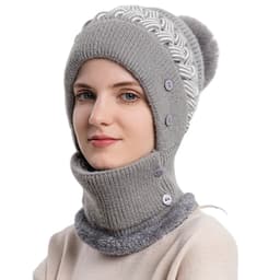 INF Vinterluer Skjerfmaske One-Piece for kvinner Grå