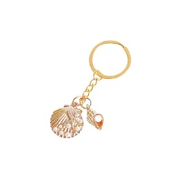 Elegant Pearl Shell nøglering Guld