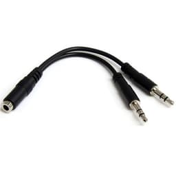 StarTech.com MUYHSFMM, 3.5mm, Hankjønn, 2 x 3.5mm, Hunkjønn, 0,13 m, Sort