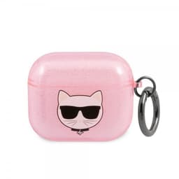 Karl Lagerfeld AirPods 3 Skal Embossed Choupette Glitter Rosa