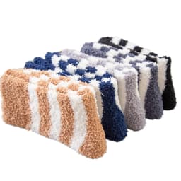 Fluffy stripete sokker for menn 5 par Flerfarget One size