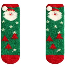 Christmas Fuzzy Socks til kvinder Grøn 25x8 cm