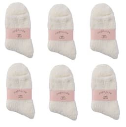 Fuzzy sokker for kvinner 6 par Hvit 26x8 cm