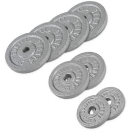 Gorilla Sports Vektskiver JERN Sølv - 4x5kg 2x2,5kg 2x1,25kg