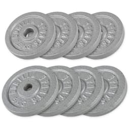 Gorilla Sports Vektskiver JERN Sølv - 4x5kg 4x2,5kg