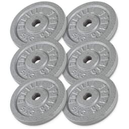 Gorilla Sports Vektskiver JERN Sølv - 6x5kg