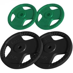 Gorilla Sports Vektskiver Trigrip 31mm - 2x10kg 2x5kg