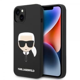 Karl Lagerfeld iPhone 14 Kuori Liquid Silicone Karl Musta