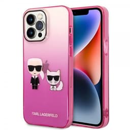 Karl Lagerfeld iPhone 14 Pro Max Cover Karl & Choupette Gradient Lyserød