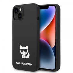 Karl Lagerfeld iPhone 14 Deksel Liquid Silicone Choupette Svart