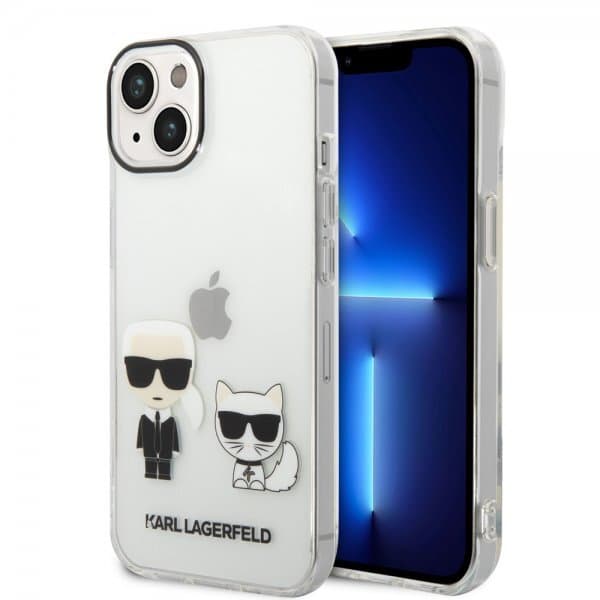 Karl Lagerfeld iPhone 14 Deksel Karl & Choupette Gradient Vit