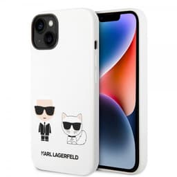 Karl Lagerfeld iPhone 14 Plus Cover Liquid Silicone Karl & Choupette Hvid