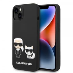 Karl Lagerfeld iPhone 14 Plus Skal Liquid Silicone Karl & Choupette Svart