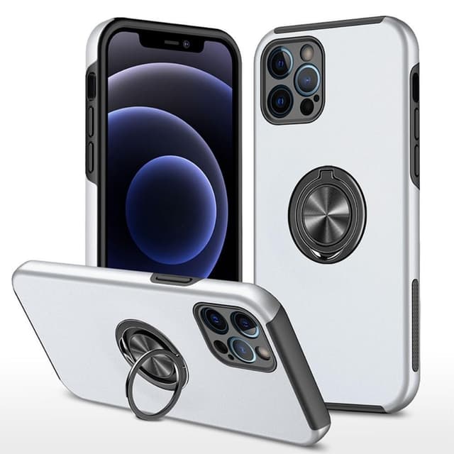 iPhone 14 Pro Max Sormirengas Sivutuen Hybridikotelo - Hopea
