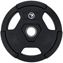 FitNord Weight Plate Tri Grip 50 mm, Styk, Vægtskive Gummieret 15 kg