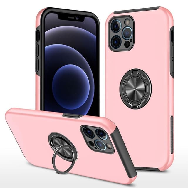 iPhone 14 Pro Max Hybrid skal med Finger Ring - Rosa