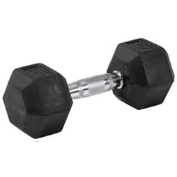 Master Fitness Master Gummi / krom hex hantel 9 kg
