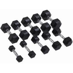 Master Fitness Master Gummi / krom hex hantel 30 kg