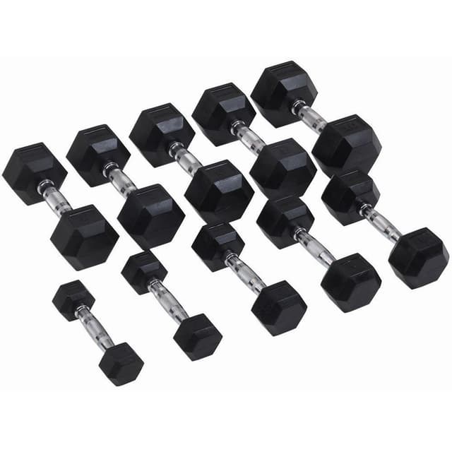 Master Fitness Master Gummi / krom hex hantel 30 kg