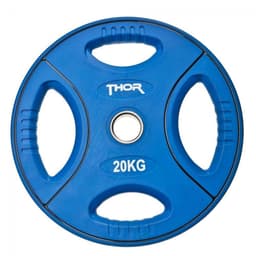 Thor Fitness Färgade PU Viktskivor Med Handtag, Viktskiva Gummerad 20 kg