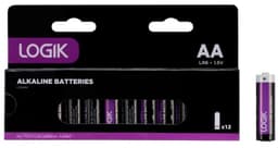 Logik 2550 mAh alkaliparistot AA 12 kpl