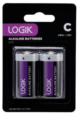 Logik 7100 mAh alkaliparistot C 2 kpl