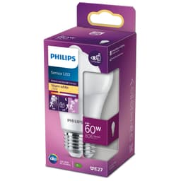 Philips LED E27 Normal 60W Bevegelsessensor 806lm