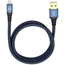 Oehlbach Apple iPad/iPhone/iPod Tilslutningskabel [1x USB 2.0 stik A - 1x Apple Lightning-stik] 25.00 cm Blå ,