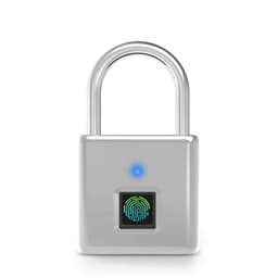 Sormenjälkiriippulukko USB-latauksella Hopea