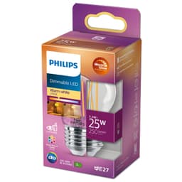 LED E27 Ball P45 25W Kirkas Himmennettävä WarmGl 250lm