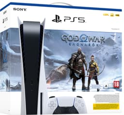 PlayStation 5 + God of War Ragnarök pakkaus