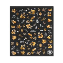 Efterår Laser Nail Art Stickers 1 ark Guld