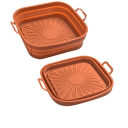 Sammenklappelig firkantet Air Fryer silikonegryde Brun