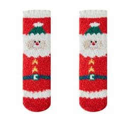 Christmas Fuzzy Sokker for kvinner 4 par Flerfarget 25x8 cm