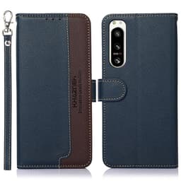 KHAZNEH Sony Xperia 5 IV Plånboksfodral Blå-Brun