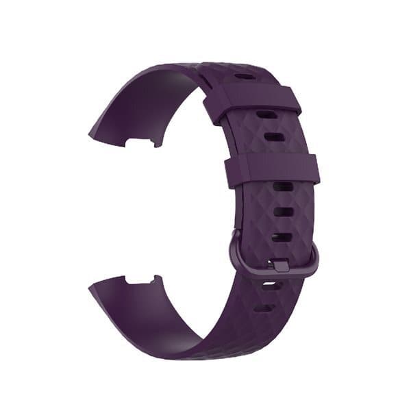 Silikonarmband Fitbit Charge 4 / Charge 3 / Charge 3 SE - stl. L Mörklila