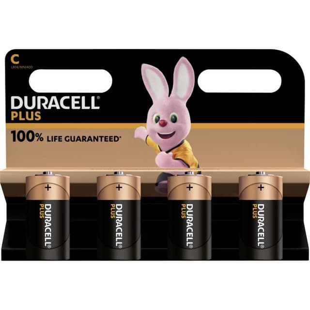 Duracell Plus-C K4 Batteri R14 (C) Alkaliskt 1.5 V 4 st - Elgiganten