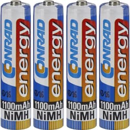 Conrad energy HR03 Genopladeligt AAA-batteri NiMH 1100 mAh 1.2 V 4 stk