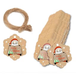 God Jul Gavelapper med Tau 100-Pak Flerfarget 35x40 mm