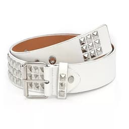 Unisex-niittivyö PU-nahkaa/seosvalkoista