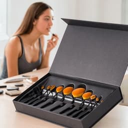 Professionelle make-up børster sæt Oval (10 stk)