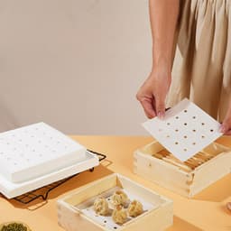 Square Steamer liner Papers 100-Pak hvid 30 x30 cm