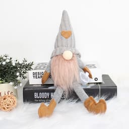 Julepynt Ansigtsløs Gnome Doll Grå