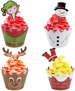 Julepynt og bakervarer til julekaker og terter 24-pakning