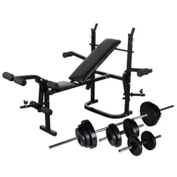 vidaXL Viktbänk set viktställning skivstång och hantlar 30,5kg